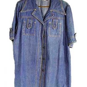 DENIM JACKET, 1972, PANTMAN, MISSES MEDIUM, METAL BUTTONS, TWO POCKETS,